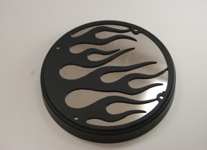 Engine Cover Flame Black and Chrome