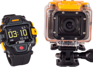 wireless wrist remote, which connects to the camera via Radio Frequency