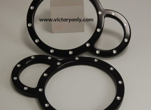 Gauge Covers Sash Inlay Multiple Designs Chrome or Black victory motorcycle cross country