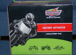 Interstate's Cycle-Tron Plus batteries are fully charged and ready to use. Along with Absorbed Glass Mat (AGM) technology, the batteries come from the manufacturer completely charged and sealed and can be mounted at any angle without spilling, leaks or water to check.