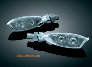 L.E.D.’s wrapped in a 2-7/8” long by 7/8” tall chromed metal housing