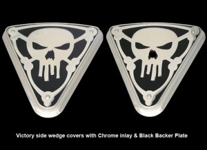 Wedge Cover Skull no Bones Black Chrome Victory motorcycle parts accessories customizing