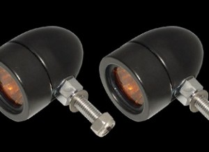 Bullet Lights, Small Flat Bezel, Black Body