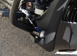 Bullet Lights, Small Flat Bezel w/Holes, Black Body, Amber Lens