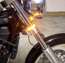 43mm Billet LED Front Wrap-Around Turn Signals w/Clear Lens (set)
