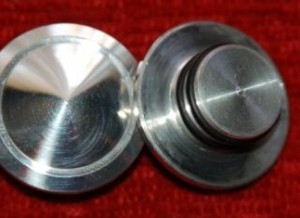 Front Axle Plugs, Disc Push in Axle Cap Polished