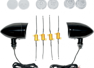 •Choose kits with standard or hooded bezels, amber or red lights and titanium-coated black chrome or polished stainless steel finish