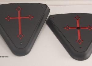 victory motorcycle replacement cheese wedge engine cover christian cross chrome red black cross country roads vegas hamer kingpin boardwalk