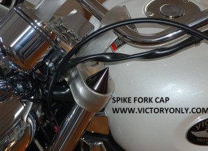 Chrome or Flat Matte Black Spike fork cap caps covers for Victory Motorcycles install easy