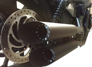 Replaces stock mufflers, retains head pipes. Removable baffles and catalytic converters. Made for us in Italy. Fits Victory Octane