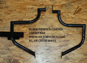 BLACK POWDER COATED FRONT LINDBY BAR FOR VICTORY MOTORCYCLE CROSS COUNTRY, VICTORY MOTORCYCLE CROSS ROADS