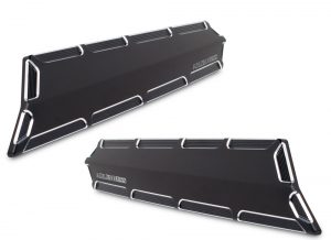 Features: Billet aluminum Saddlebag Latch Skins. Mounts directly over OEM saddlebag latches. Double sided tape installation. Sold in pairs.