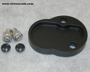 Motorcycle Octane Swing Arm Pivot Bolt Cover shown in Black