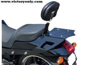 LUGGAGE RACK FOR VICTORY HAMMER AND JACKPOT AVAILABLE WITH OR WITHOUT OUR BACKREST. CAD DESIGNED. POWDER COATED BLACK FINISH. * THESE FIT 2003-2016 MODEL YEARS WITH INSTALLED PASSENGER SEAT. * THIS LUGGAGE RACK WILL WORK WITH A FACTORY VICTORY BACK REST OR USE OURS! * ADD OUR DOCKING KIT IF YOU ARE USING THE VICTORY OR EDGE QUICK RELEASE SADDLE BAG BRACKETS.