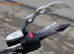 rapter mirror flame head victory motorcycle chrome custom 001