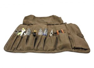 Tool Roll is made of wet-waxed UV-treated cotton canvas that will age and show character over time