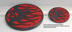 VICTORY MOTORCYCLE ENGINE COVER FLAMING 8 BALL