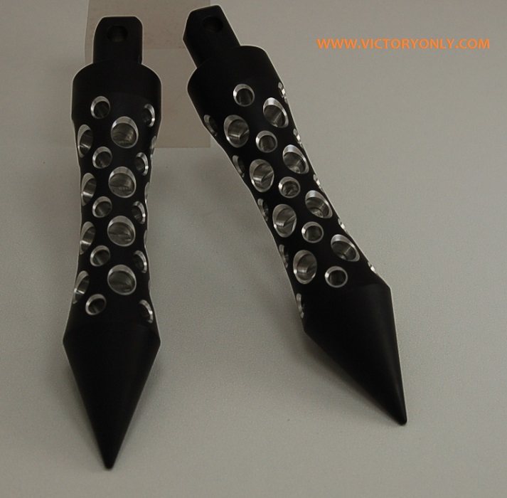 Foot Pegs Flat Matte Black Spike Victory Only Motorcycles