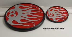 VICTORY MOTORCYCLE ENGINE COVER FLAMING 8 BALL