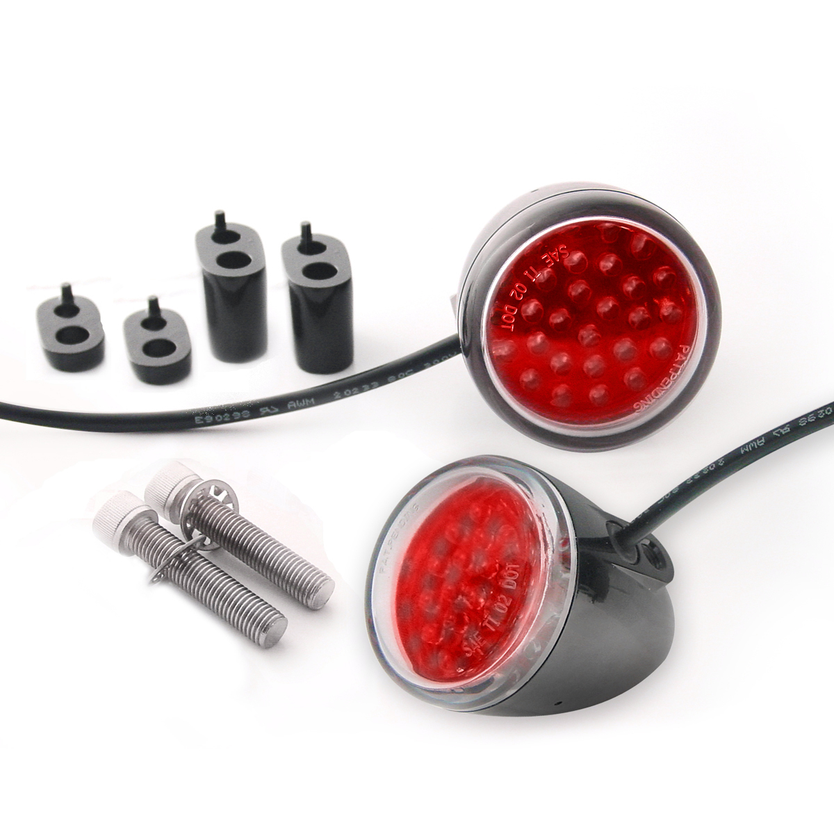 Victory Motorcycle Bullet Light Black Powder Coated or Chrome LED