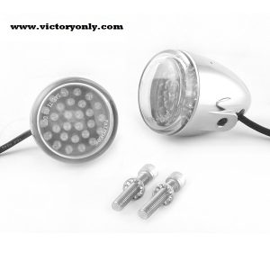 White LED Bullet Driving Lights - Black, Chrome - Bolt Mount