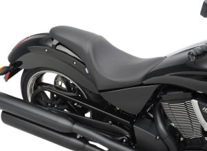 Solar-reflective leather in the seating area and automotive-grade vinyl on the sides; patented process reduces surface temperature by as much as 25°F for a cooler seat, higher durability and longer life over conventional leather or vinyl Flexible urethane foam for maximum comfort 3/16" ABS thermoformed seat base with carpeted bottom to protect paint Lowers rider and improves seating position Include mounting hardware Made in the U.S.A.