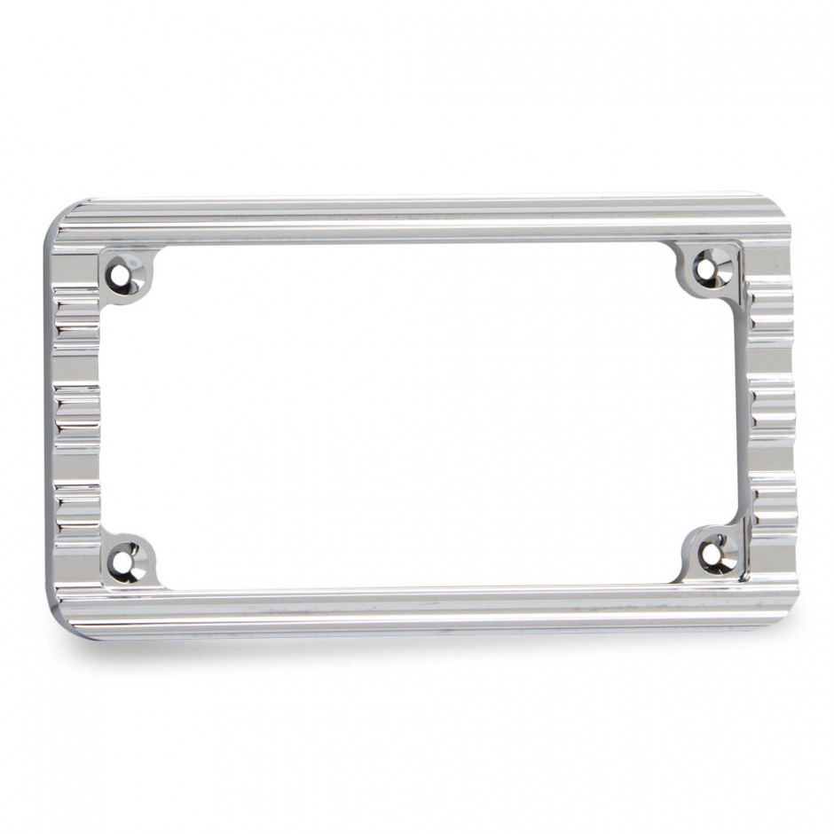 License Plate Frame Black Contrast Cut, Chrome Victory Motorcycle
