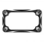 Ness License Plate Frames designed to match up with all of the Arlen Ness Deep Cut accessories.