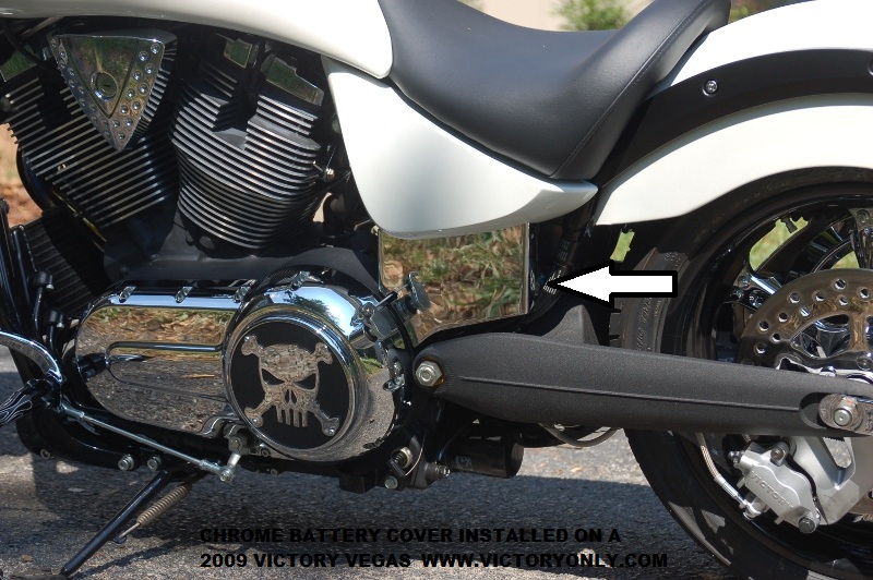 Battery Box Cover Block Off Chrome Colors Victory Only Motorcycle Custom Parts Accessories Aftermarket Jackpot [ 532 x 800 Pixel ]