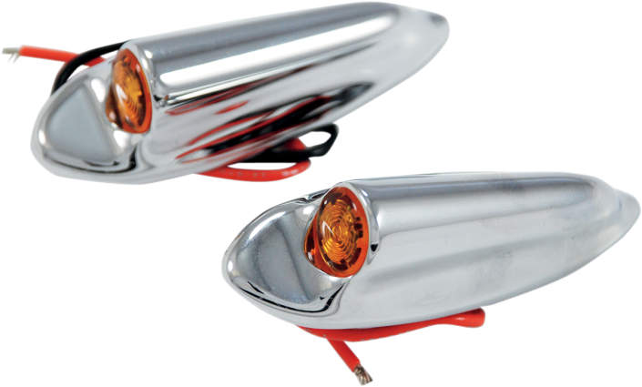 Arlen Ness Blk Anodized/Amber 12-744 Bolt-On Rear Turn Signal w/Power LED pair