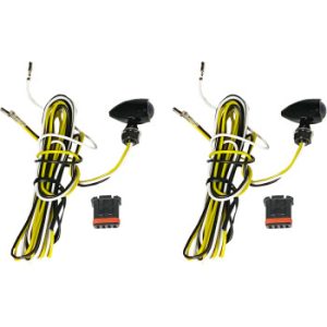 Measuring smaller than a quarter, these micro bullet turn signals are bright and compact Aluminum bullet shaped housing with sealed acrylic spherical lens maximizes LED light output for a bright spot of light 3 wire units function as white running light with full contrast amber turn signal, no additional converters required 45" leads are pre-pinned for use with optional wire harnesses available for plug and play installation (sold separately) Wiring can also be hardwired for custom applications 22 gauge wire Mounting hardware included