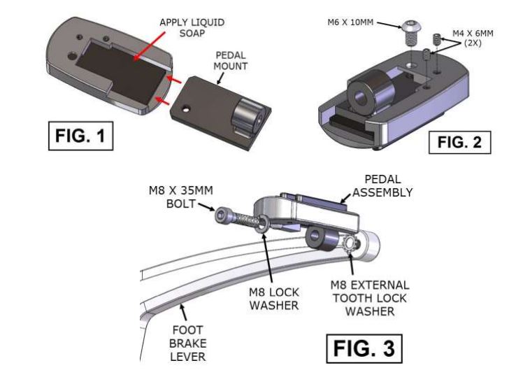 30112 This brake pedal replaces the small OEM stem with a 3½’’ x 2