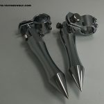 CHROME SMOOTH BILLET ALUMINUM PEGS WITH HIGHWAY BAR MOUNT