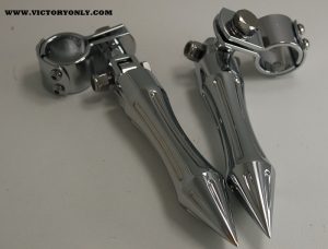 CHROME STREET BILLET ALUMINUM PEGS WITH HIGHWAY BAR MOUNT