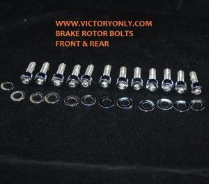 Brake Rotor Bolts Chrome VICTORY MOTORCYCLE FRONT BRAKE ROTOR REAR ROTOR BOLT CHROME KIT