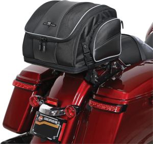 Capacity Metric 40 Liter Closure Zipper Color/Finish Black Depth Imperial 13-1/2" Expandable Imperial Expands To 13" H Height Imperial 10" Mounting Style Straps Product Name Tank Bag Riding Style Adventure Touring / Dual-Sport,Street Units Each Width Imperial 14"