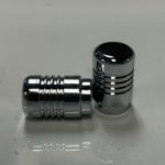 CHROME VALVE STEM CAPS RIBBED UNIVERSAL