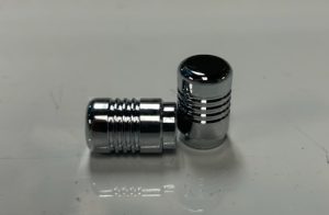 CHROME VALVE STEM CAPS RIBBED UNIVERSAL