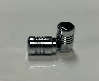 CHROME VALVE STEM CAPS RIBBED UNIVERSAL