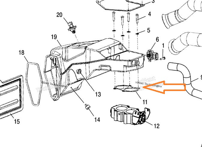 5811908 # 11 in diagram Victory throttle body seal
