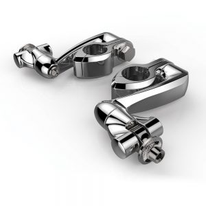 Hingeless Clamps With Clevis & Peg Mount & Extension Arm in Chrome or Black