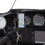 Smartphone / GPS Holder Premium With Perch Mount and USB Charger - Chrome or Black