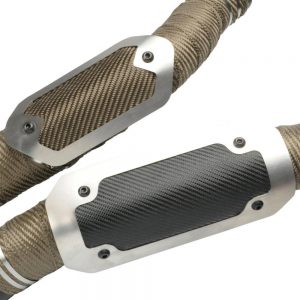 DEI has expanded its award winning Flexible Heat Shields to include additional sizes and premium finishes. The upgraded construction builds on the strengths of existing DEI Shields, but adds more rigidity with a cleaner look. Being flexible, these shields can be adjusted to fit a range of diameters. They work great as OEM replacements, over exhaust wrap, or even doubling up existing metal heat shields for the ultimate protection. Each shield uses our reliable stainless standoff bracket and includes mounting hardware for easy installation. They are currently available in either Titanium Series™ (bronze color) ONYX Series™ (black) finish. In addition, the stainless trim plate can be polished or powder coated to match individual tastes. These shields look the part on any motorcycle from cruisers to sport bikes. So if you are tired of burning your legs every time you stop in traffic, step out of the ordinary give our heat shield a try.