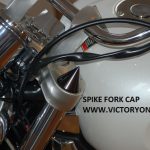 Chrome or Flat Matte Black Spike fork cap caps covers for Victory Motorcycles install easy