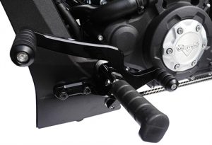 Replace your stock toe shifter with our CNC machined billet heel/toe shift lever. Comes complete with 3 of our Comfort Shift Pegs, including the brake side. Works with stock foot pegs or with our CI-2020 Rider Boards.