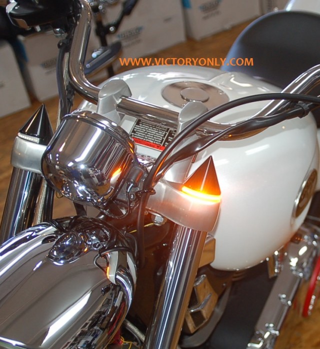 Fork Covers Spike Black Turn Signal Led Victory Motorcycle