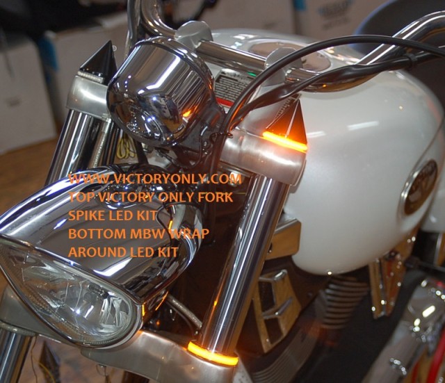 Fork Covers Spike Black Turn Signal Led Victory Motorcycle