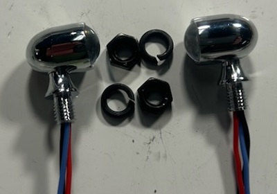 Small AF mini turn signals
Great for a hidden turn signal. They are one of those parts that will not be noticed until they are turned on. People will say that they did not expect them to be that bright from such a small light.

Sold in pairs
Red LEDs only
Amber LEDs only
White DRL with Amber turns
Red to Amber