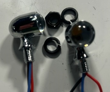 Small AF mini turn signals
Great for a hidden turn signal. They are one of those parts that will not be noticed until they are turned on. People will say that they did not expect them to be that bright from such a small light.

Sold in pairs
Red LEDs only
Amber LEDs only
White DRL with Amber turns
Red to Amber