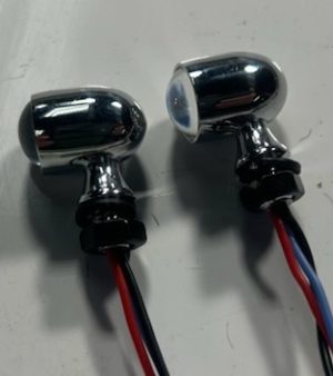 Small AF mini turn signals Great for a hidden turn signal. They are one of those parts that will not be noticed until they are turned on. People will say that they did not expect them to be that bright from such a small light. Sold in pairs Red LEDs only Amber LEDs only White DRL with Amber turns Red to Amber
